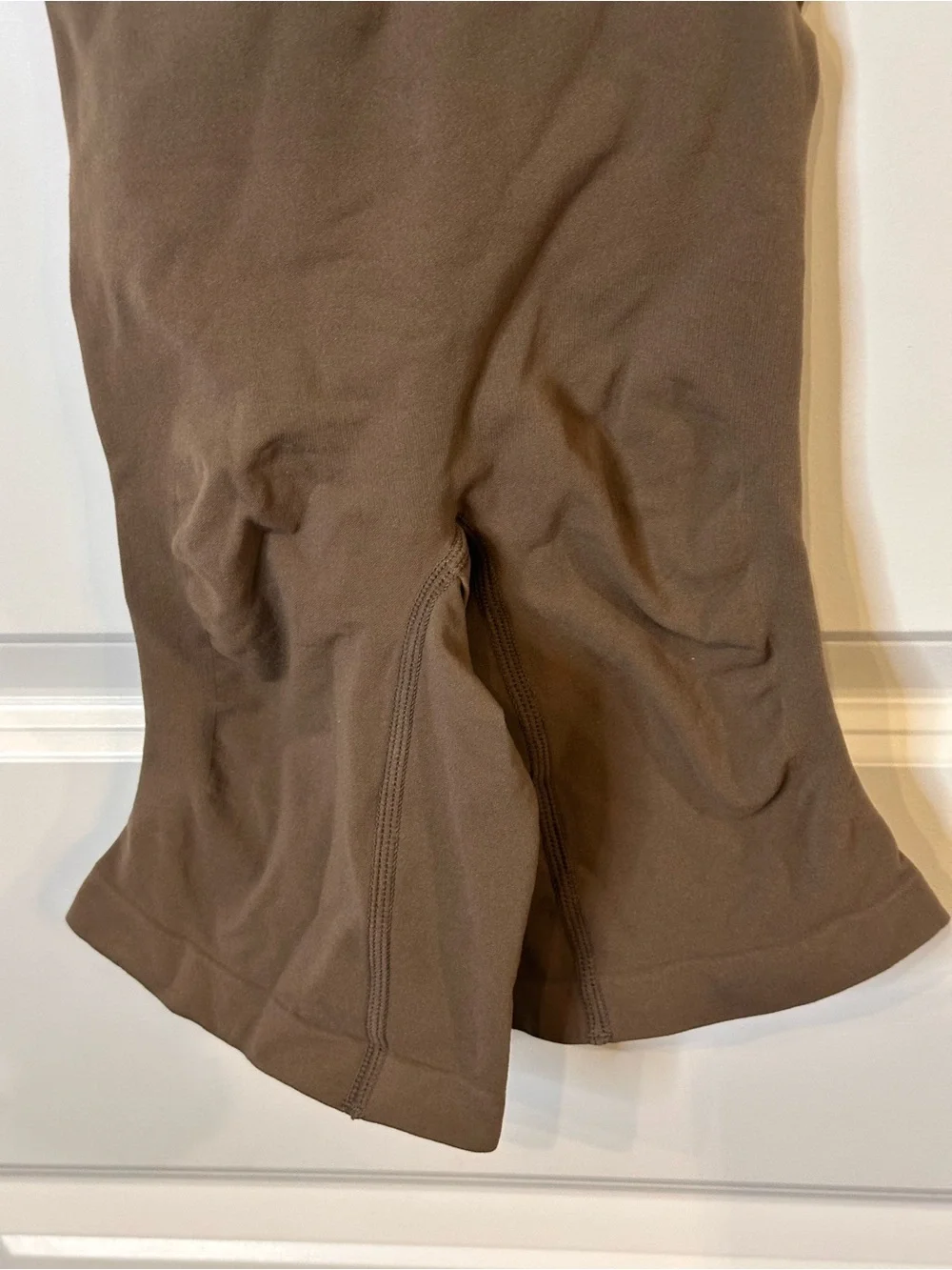 Brown Full Body Shapewear Bodysuit Open Bust Tummy Control Thigh Shaper M/L